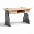 Bureau van hout met metalen poten en lades 120 x 60 x 75 cm