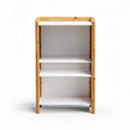 Bamboe opbergkast met witte planken afmetingen 60 x 30 x 90 cm