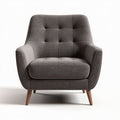 stofen fauteuil in donkergrijs met houten poten afmeting 85 x 80 x 90cm