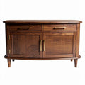 Eikenhouten dressoir met ribbelpanelen en twee lades 150 x 45 x 75cm
