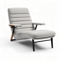 Lichte relaxstoel met grijze stof en zwart metalen frame 90 x 75 x 80cm